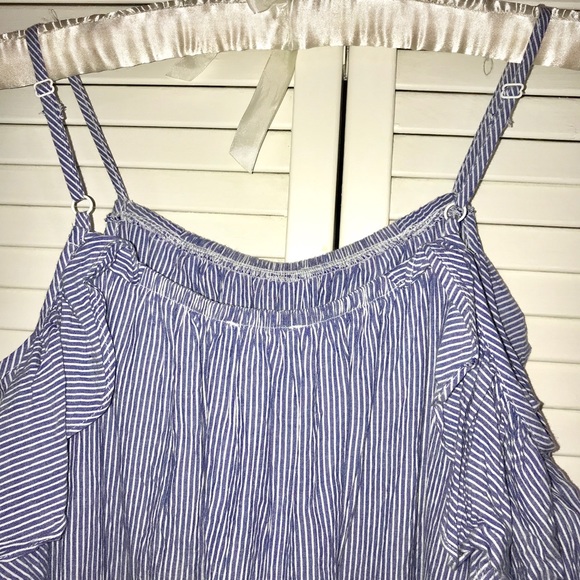 Juniors Blue Striped Summer Dress Size M - Picture 4 of 8